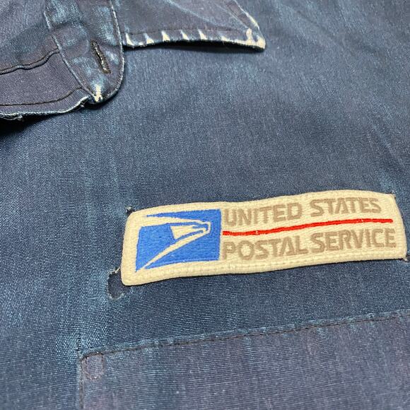 Vintage USPS Mailman Uniform Button Up Shirt Men's XL - Picture 10 of 12